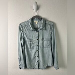 Eileen Fisher Chambray Button Down Shirt